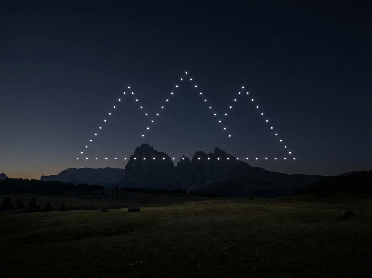 Drohnenformation Berg