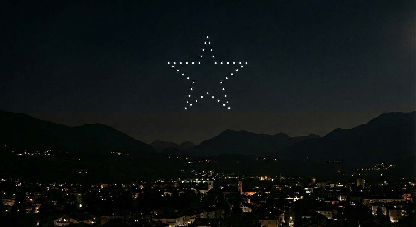 Drohnenformation Stern